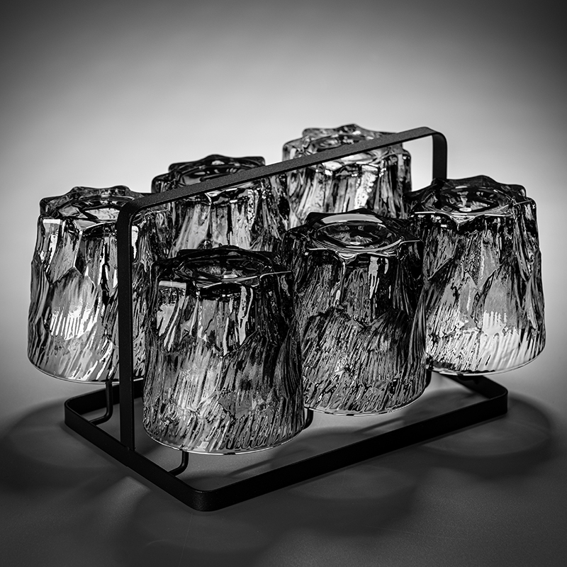 复古浮雕冰川玻璃杯水杯子家用待客喝水高级感轻奢红啤酒茶杯