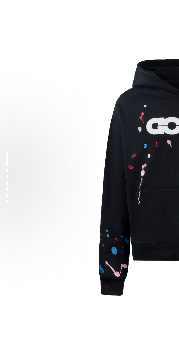 GOODBRAND 2025F/W 糖果刺绣泼墨连帽卫衣 男女同款