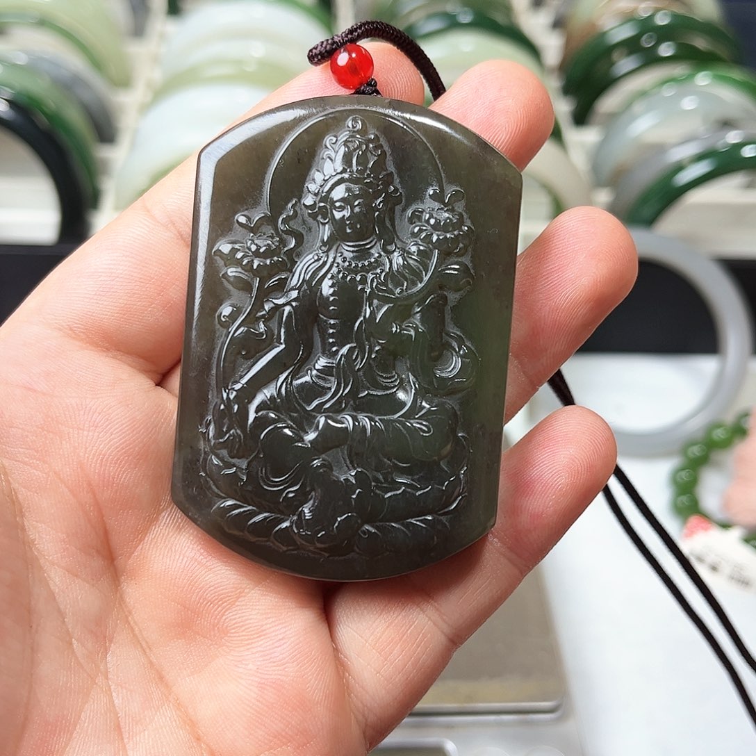 和田玉未镶嵌吊坠(不含链)13