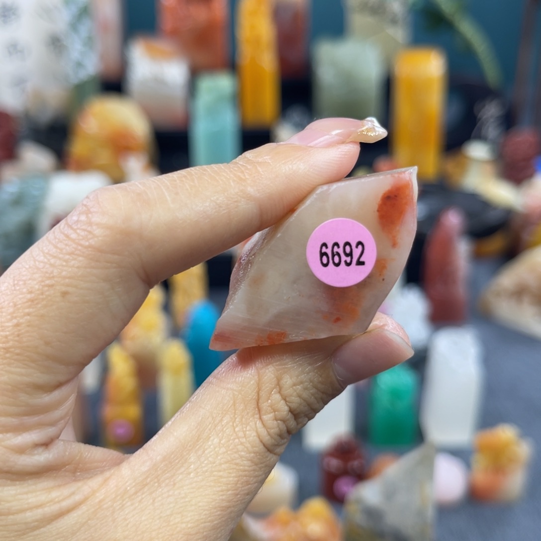 昌化石印石好**莲6692包邮包刻