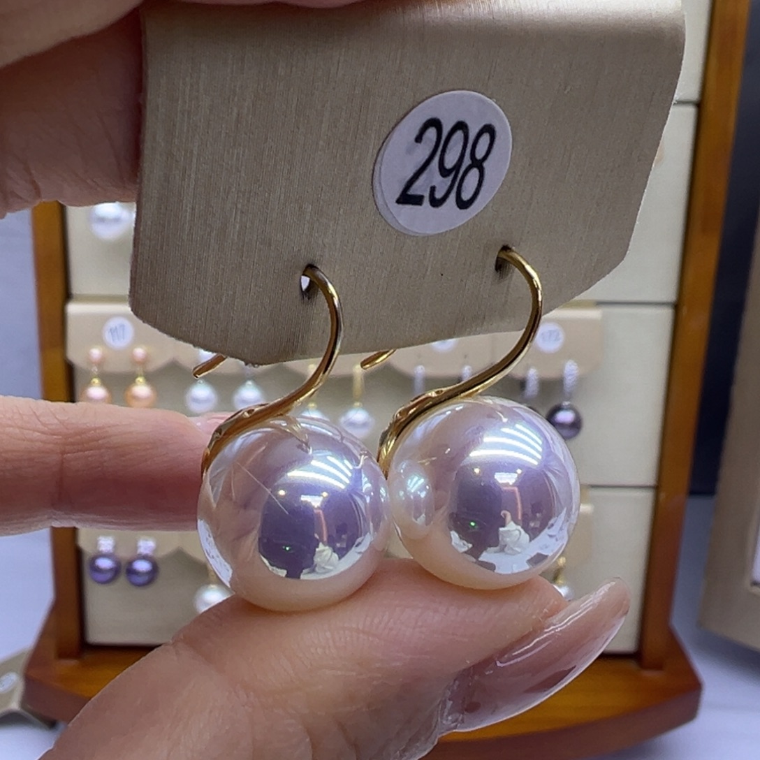 淡水珍珠耳饰银S925镶嵌