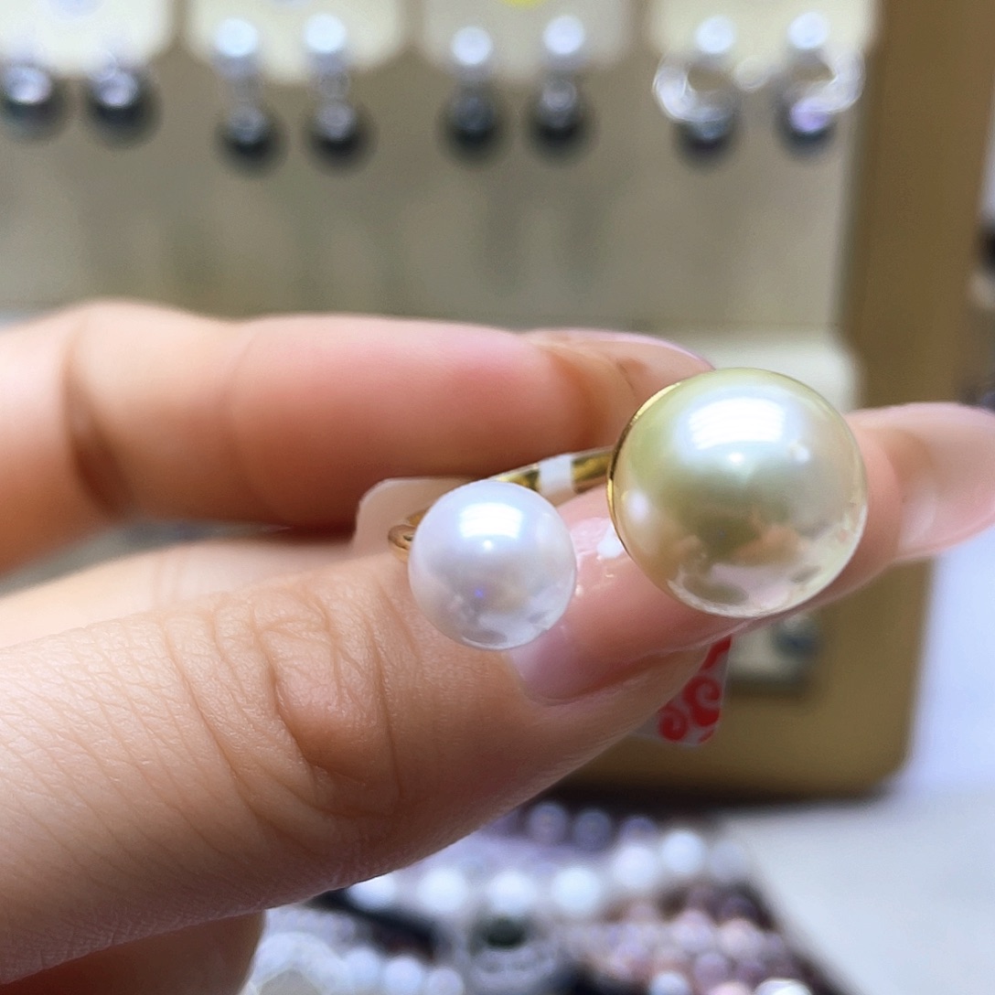海水珍珠戒指银S925镶嵌