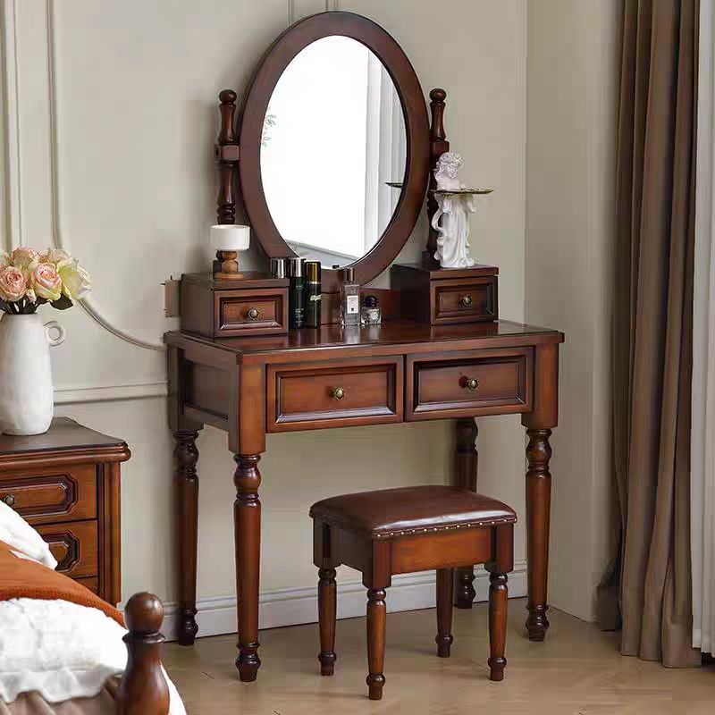 美式简约美式乡村风格梳妆台 高清复古怀旧小号化妆台卧室1米