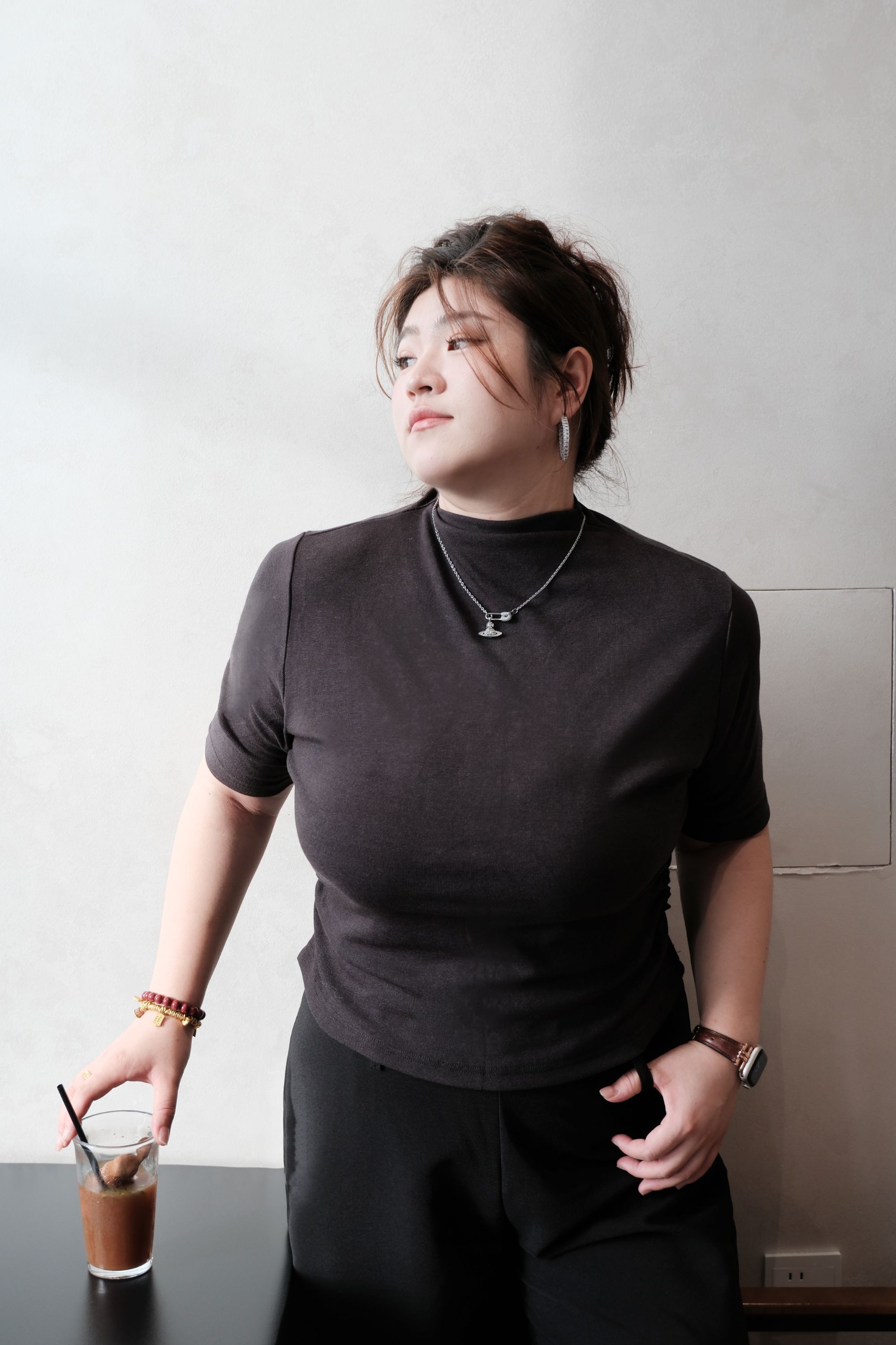 小爱家*半高领秋季打底T恤时尚纯色简约百搭显瘦