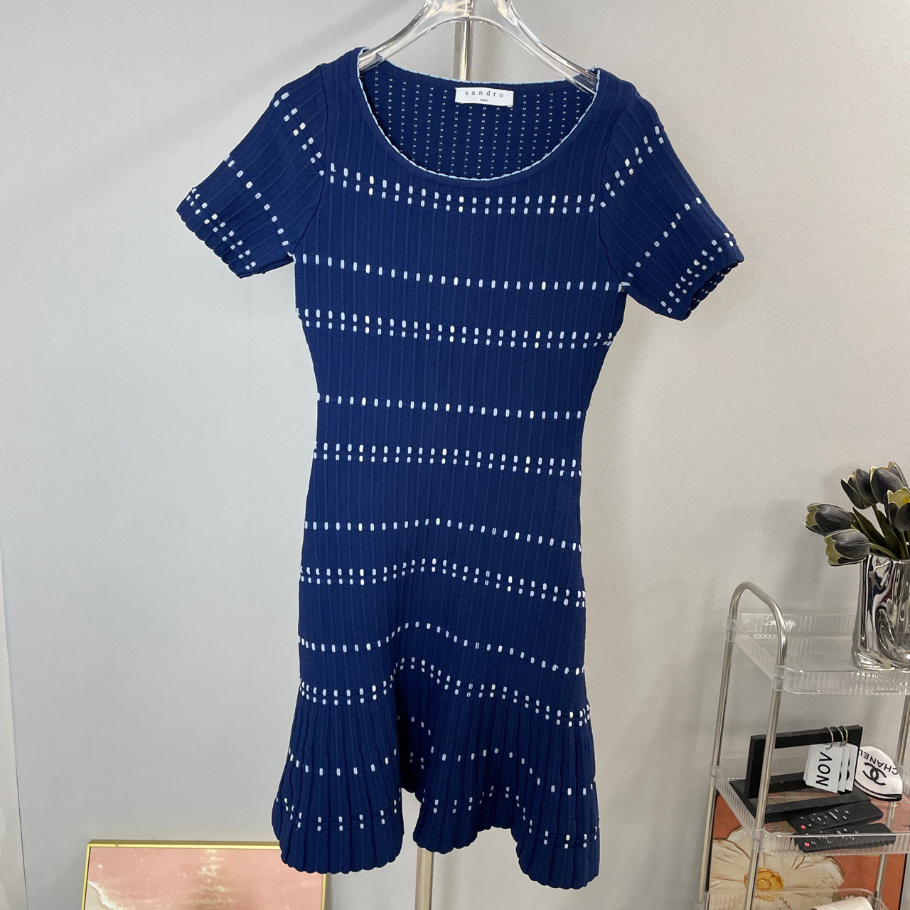 99新 SANDRO/桑德罗黛菲 A8447 Sandro 深蓝色 连衣裙 99新 1码 