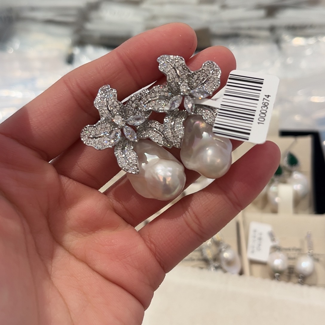 淡水珍珠耳饰合金