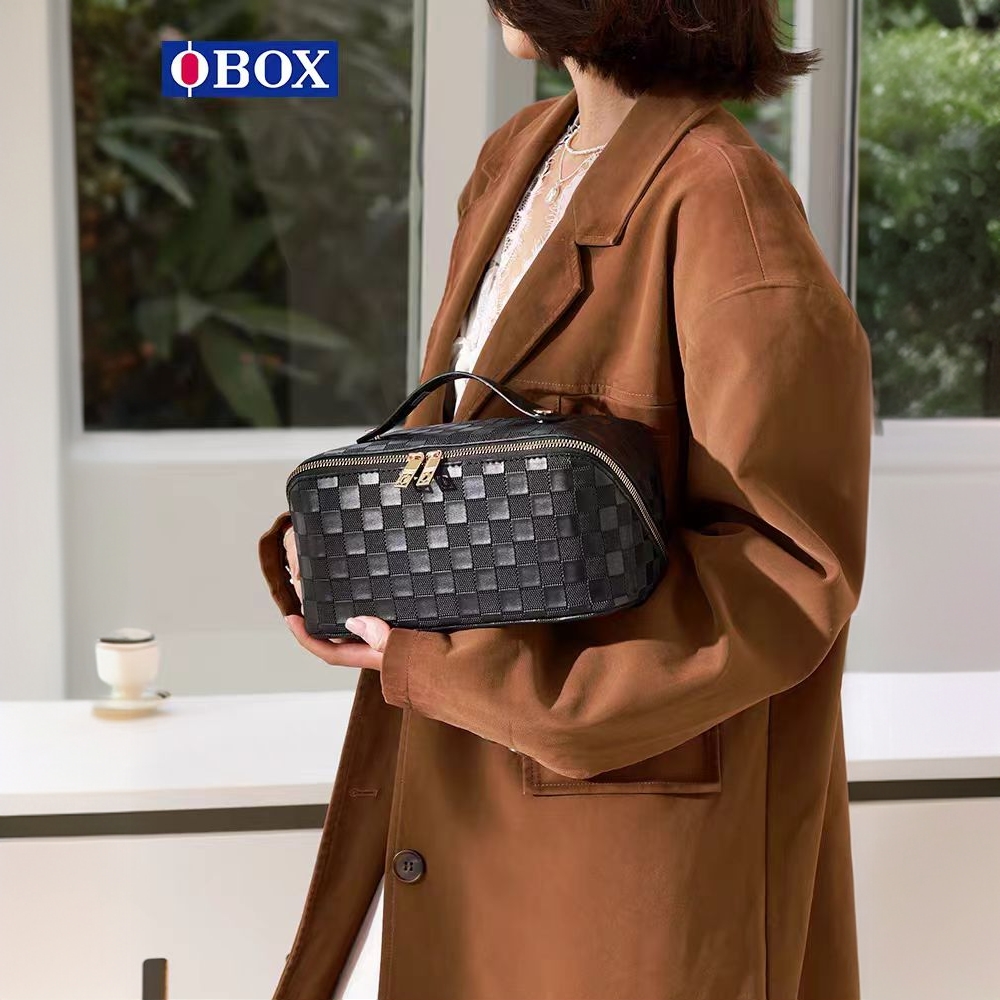 OBOX欧博斯棋盘化妆包女大容量便携百搭时尚高级感简约美妆包包