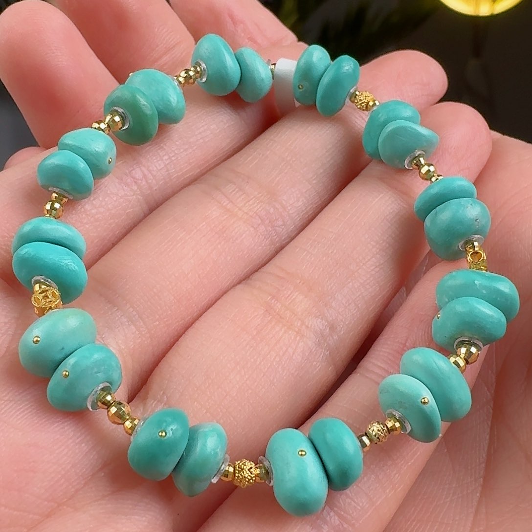 绿松石珠宝奇石18K金镶嵌