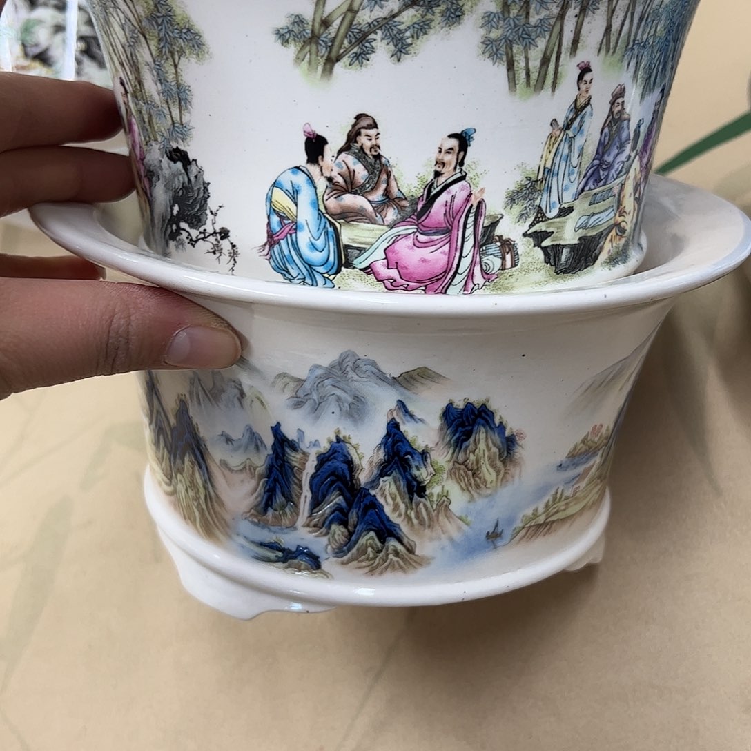 紫砂花盆开*462号瑕疵2个20/10cm