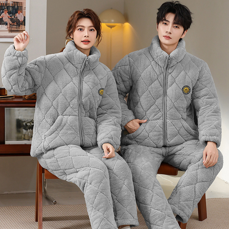 【极寒保暖】情侣同款保暖家居服套装冬季三层加厚睡衣家居服套装
