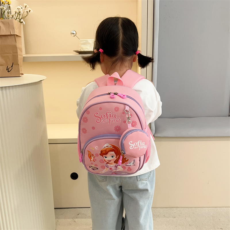 新款超轻便书包幼儿园爱莎公主出游儿童包卡通蜘蛛侠小班双肩背包
