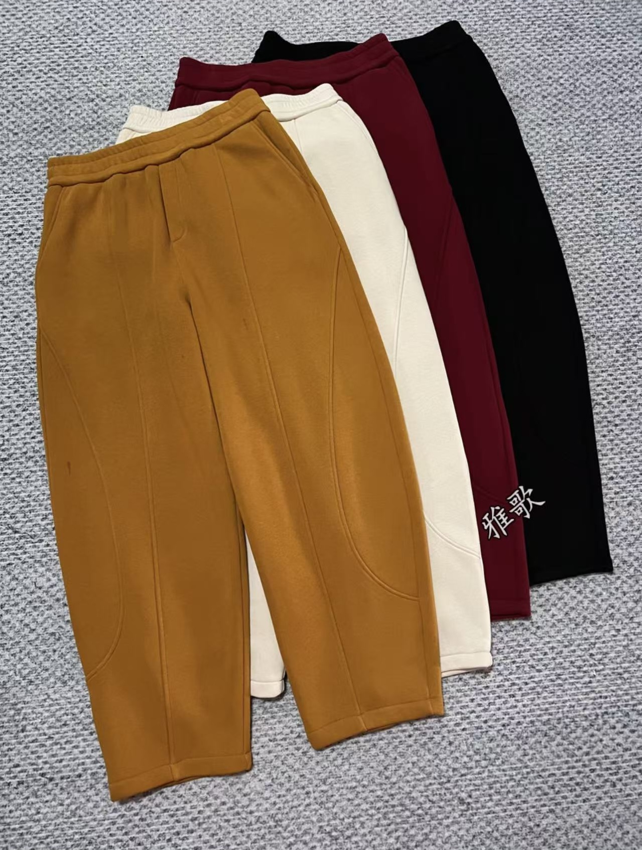 25320#冬季新款休闲加绒舒适弯刀裤