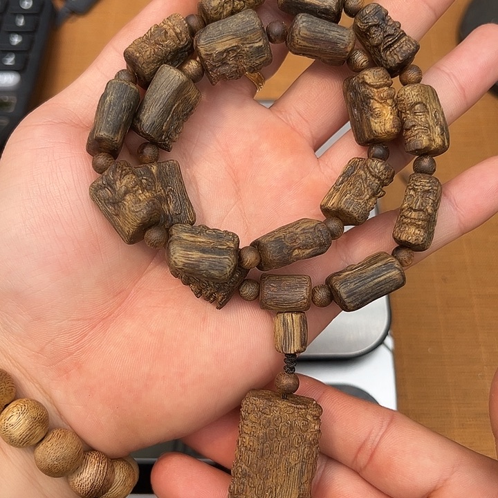 沉香手串十八罗汉手持珠双圈40克一物一发