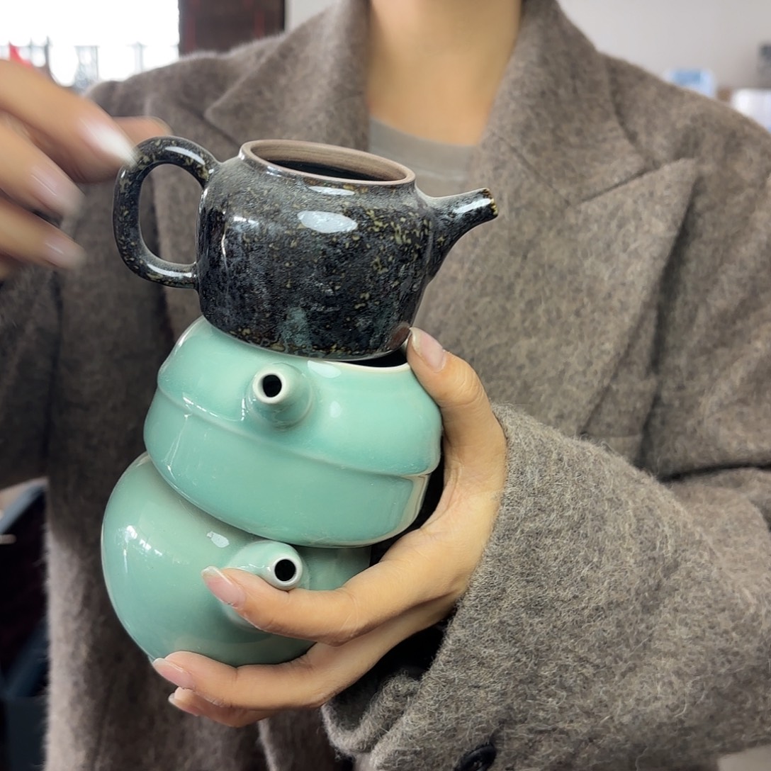 龙泉云间青瓷小米茶器