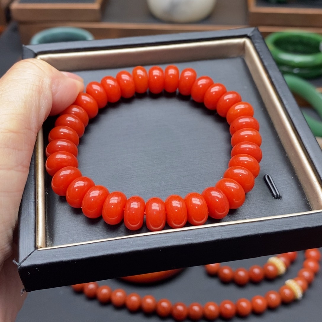 玛瑙/玉髓算盘珠手链未镶嵌
