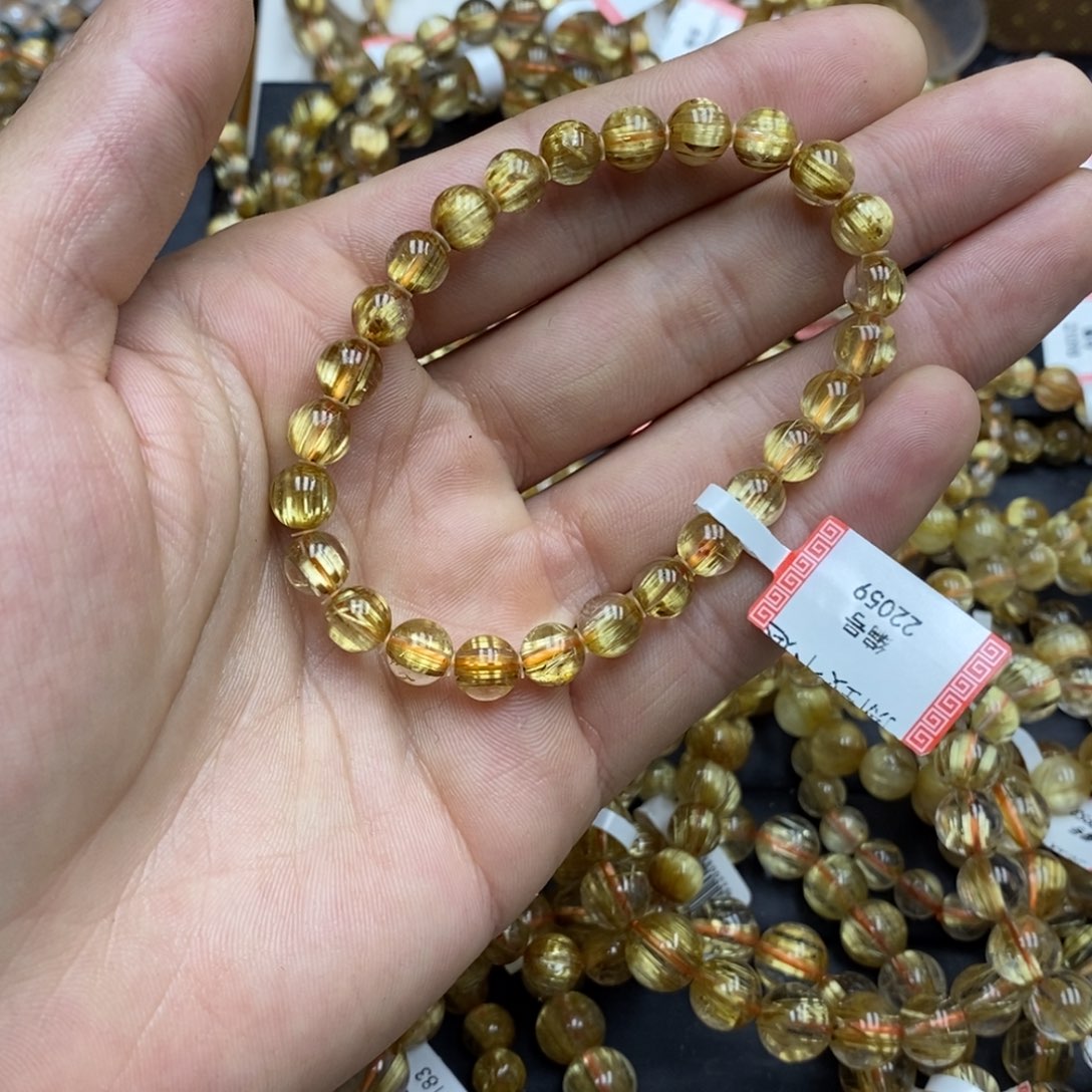 发晶手串未镶嵌卓慕水晶钛晶22059F