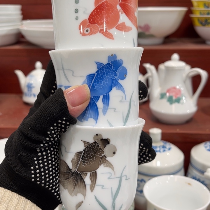 陶瓷禅**心醴陵手绘杯各2个共6个