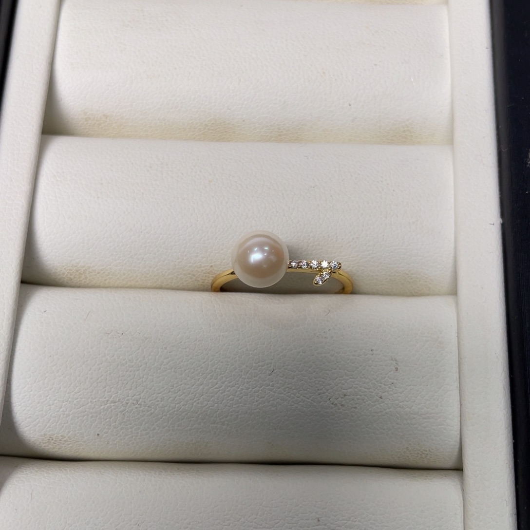 海水珍珠戒指银S925镶嵌