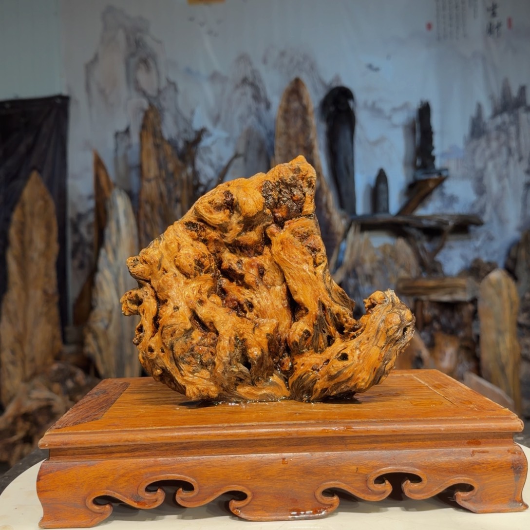 喜***)木三丰琥珀木 天然摆件