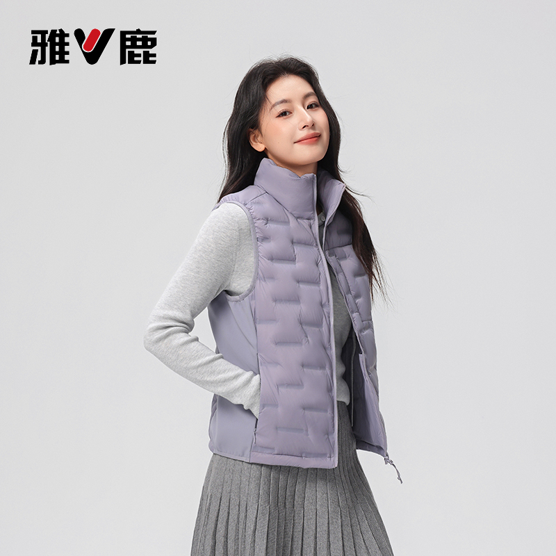 雅鹿2601轻薄羽绒服女马甲新款秋冬时尚百搭休闲轻便保暖背心外套