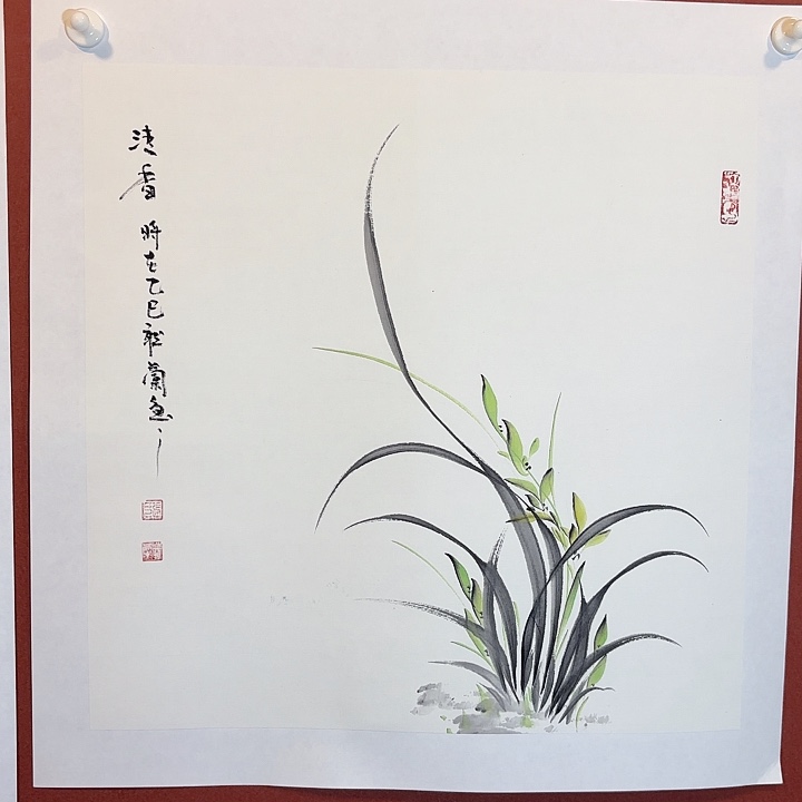 国画听兰老师花鸟