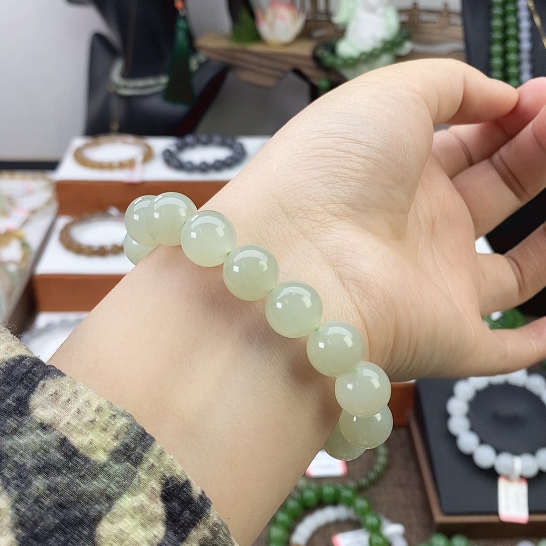 和田玉手串卡12未镶嵌