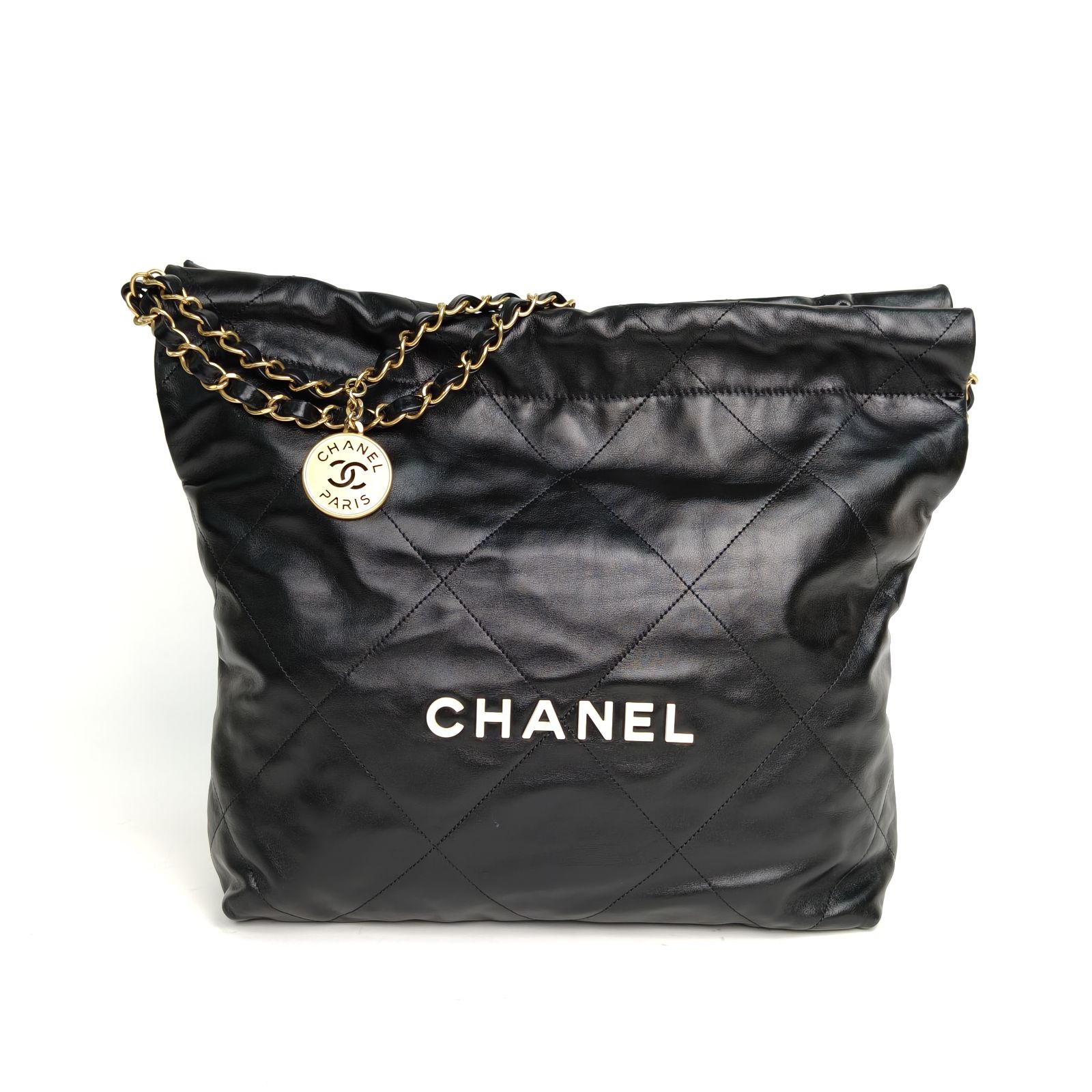 99新 Chanel/香奈儿 小花6枫22Bag Tote托特包 小号 芯片开 白扣 