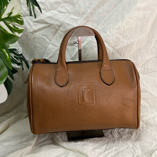 中古包no退no换｜姜黄色牛皮波士顿手提包