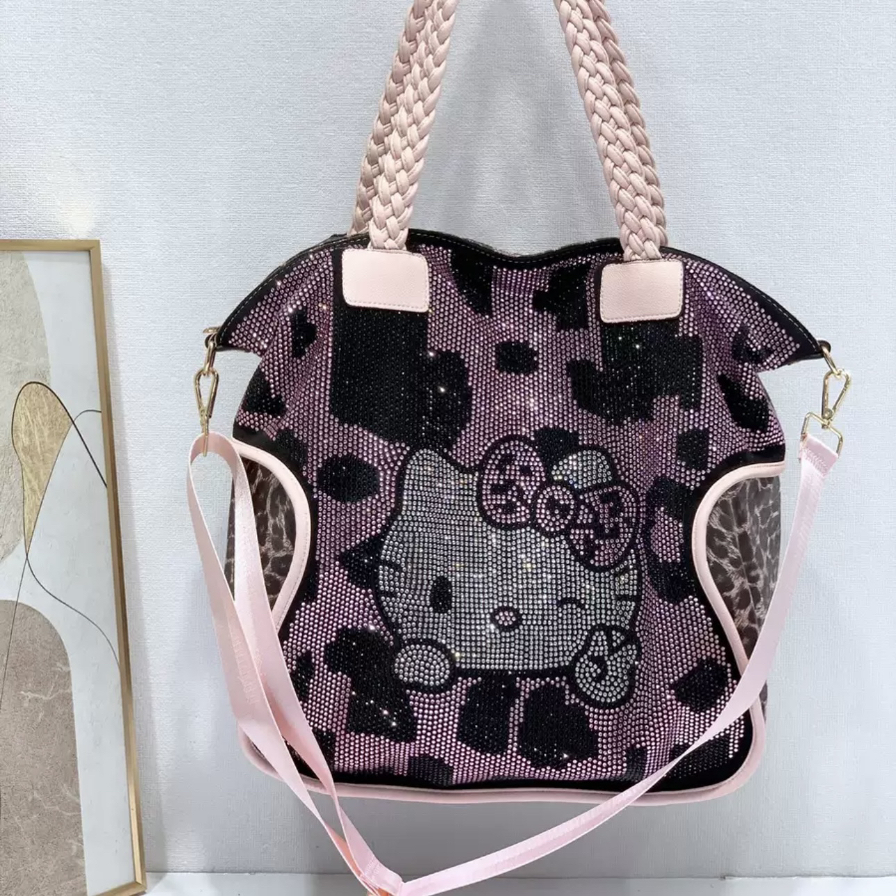 428    定制DIY镶钻重工可斜挎手提个性包包时尚潮流百搭包包