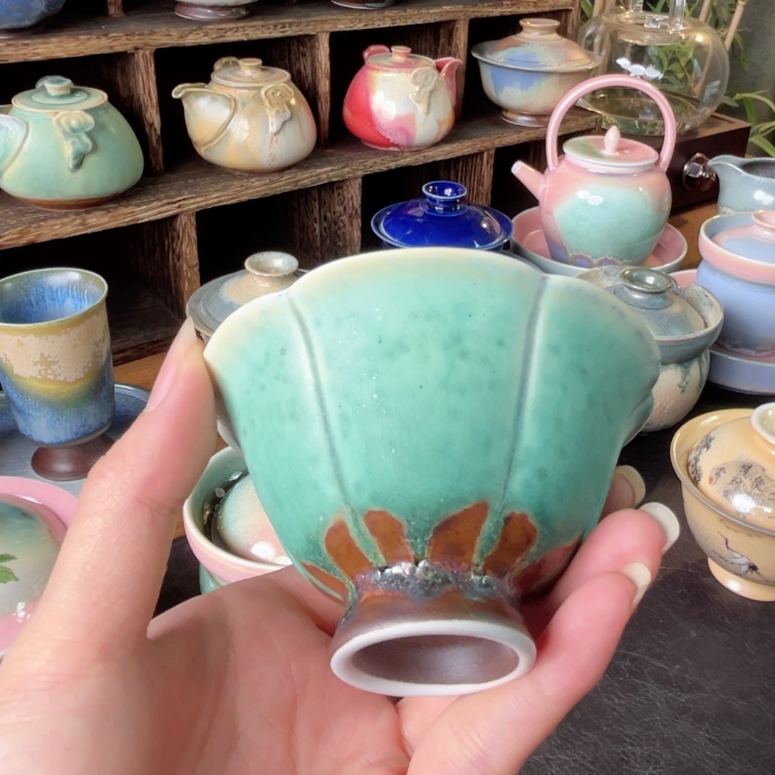 盘纯手工制作柴烧茶器