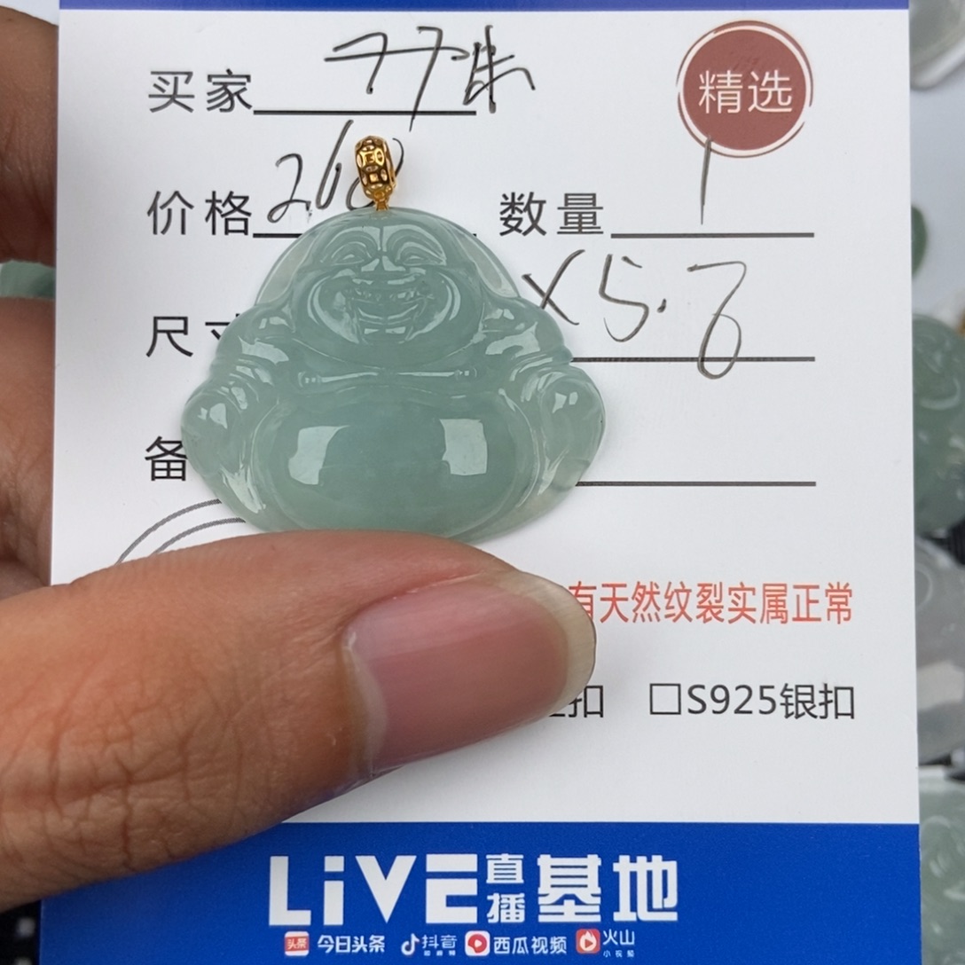 翡翠未镶嵌颈饰a****朱吊坠