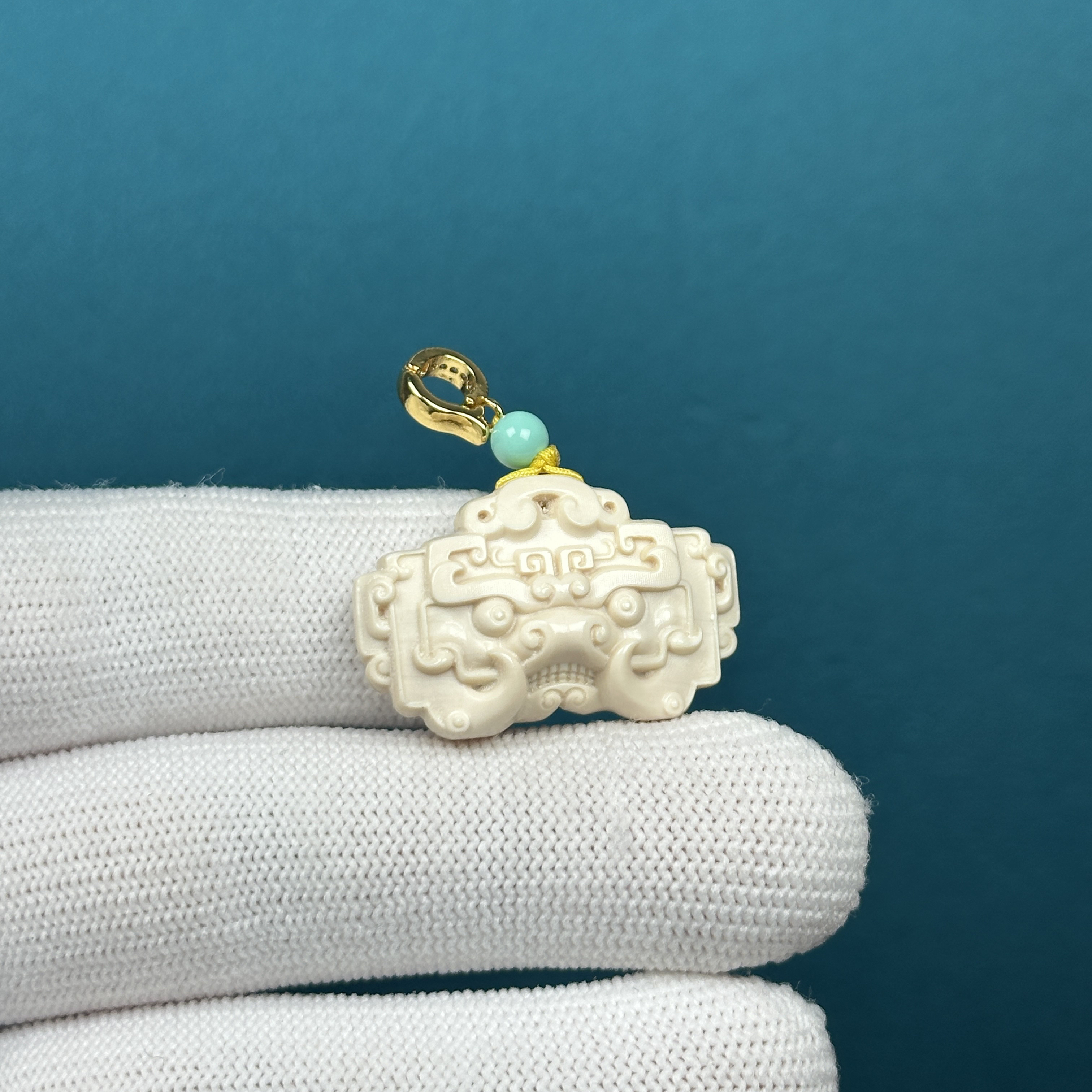 H99-05天然猛犸牙 大势至 29*19*8.8mm支持复检假一罚十