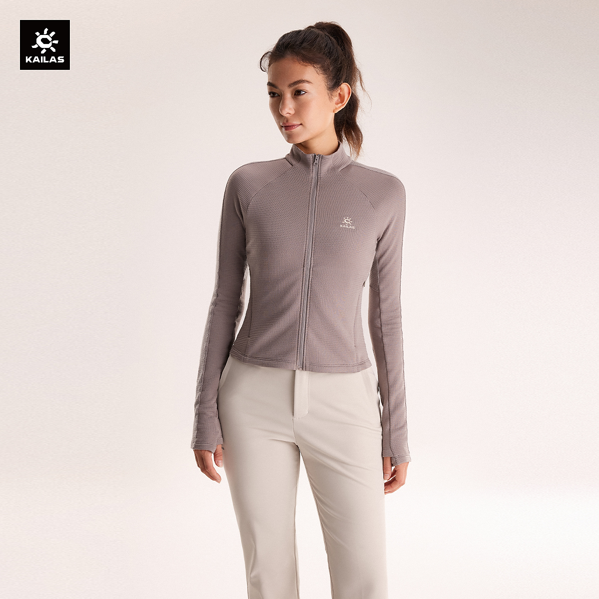 KAILAS凯乐石 XM3立领美丽诺羊毛抓绒外套保暖透气防静电户外女款