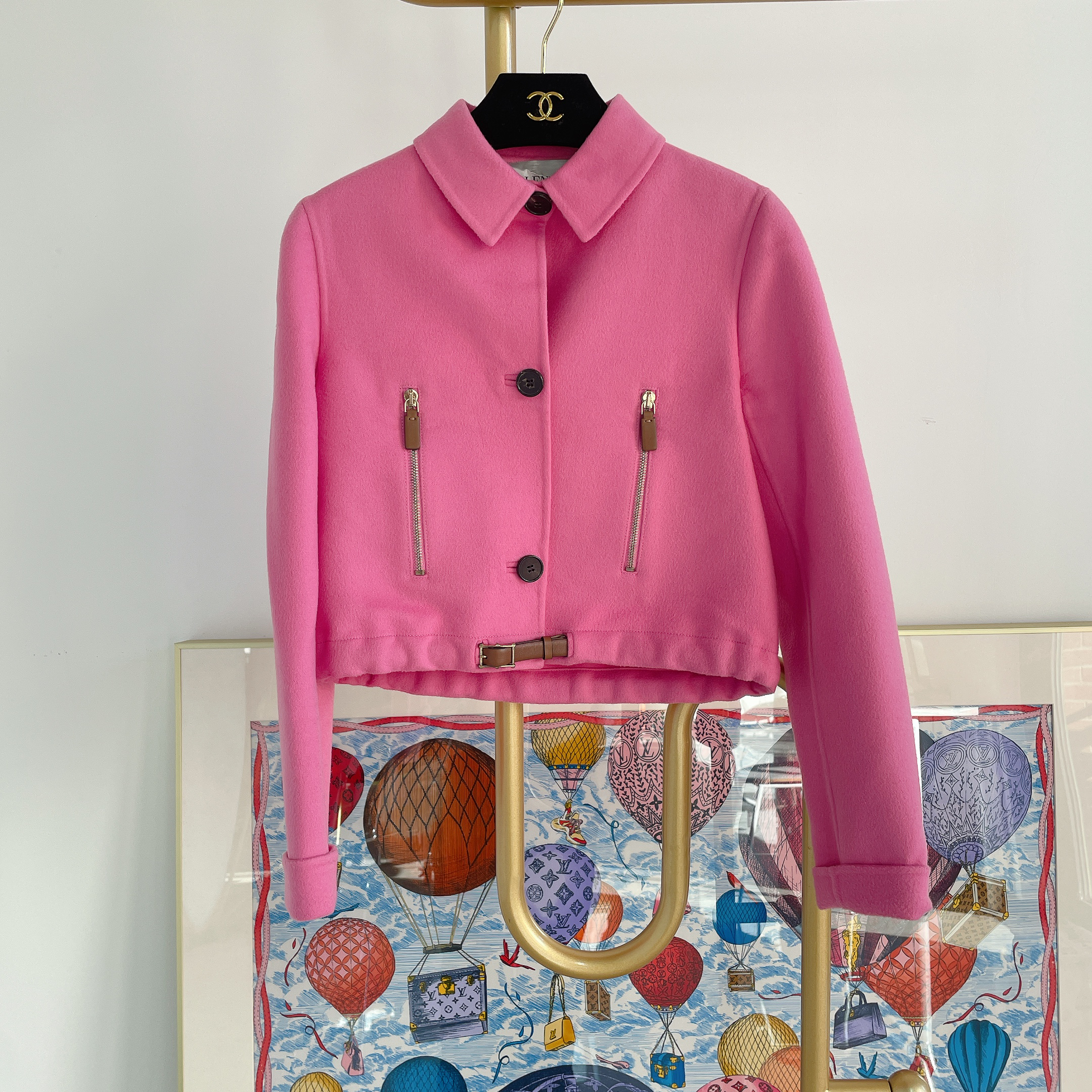 95新 Valentino/华伦天奴 【Valentino】#华伦天奴粉色毛呢外套