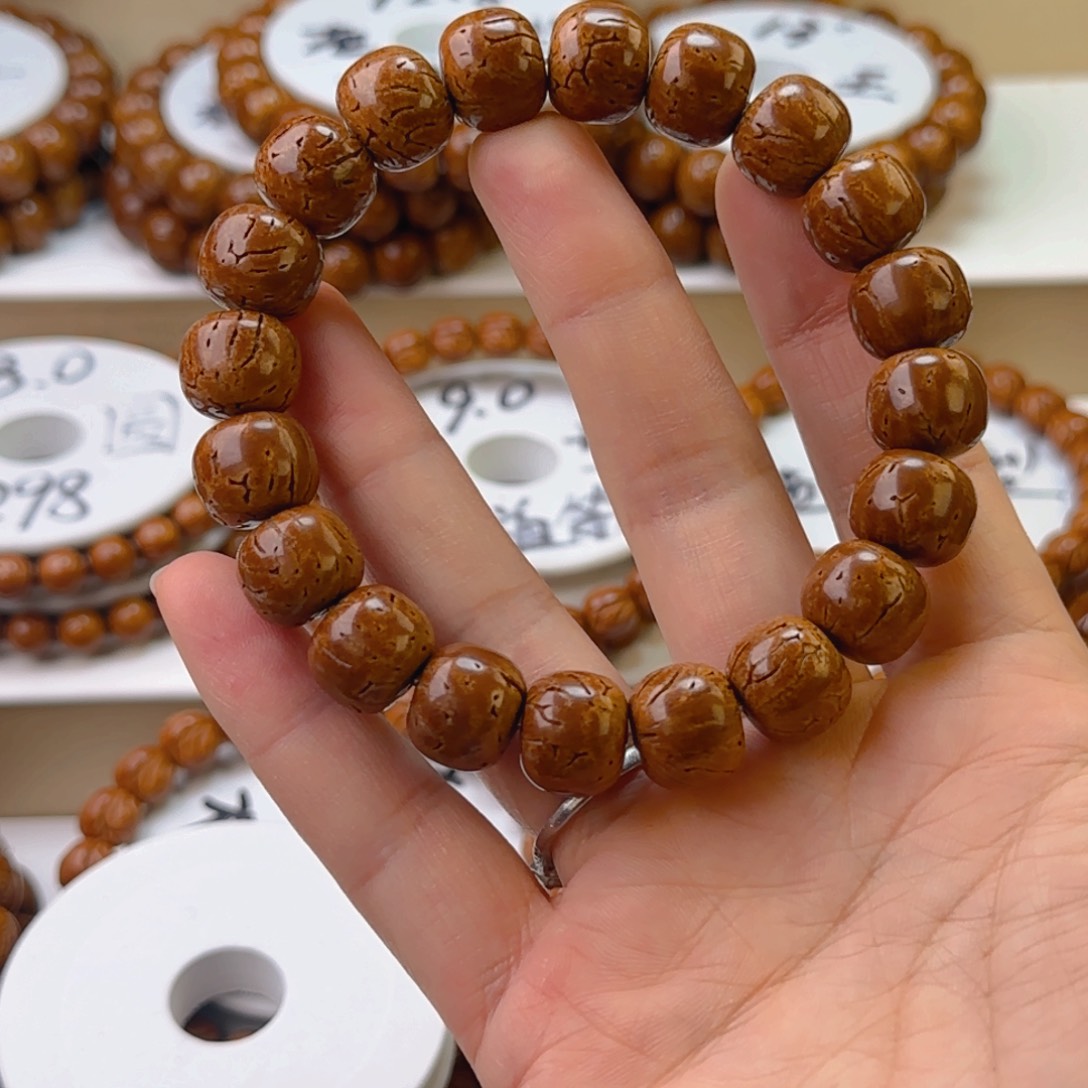 桃核手串离*萌树王老型桶珠