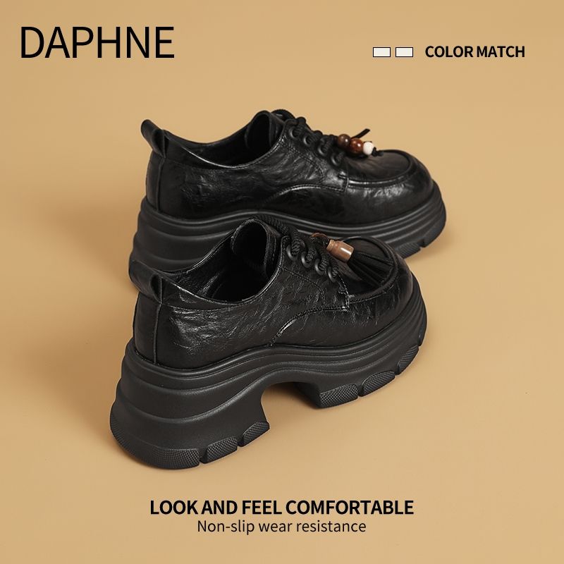 达芙妮女鞋2025新款秋季配裙子英伦风厚底乐福鞋女款爆款2025新款