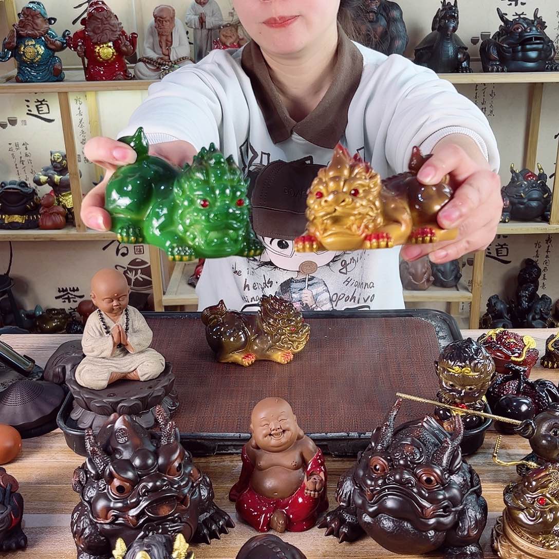 紫砂茶宠紫陶树脂茶宠摆件