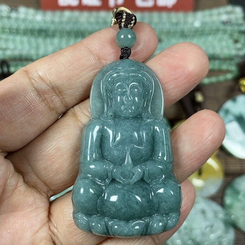 【闪购商品】翡翠颈饰未镶嵌玉吊坠翡翠玉正装观音