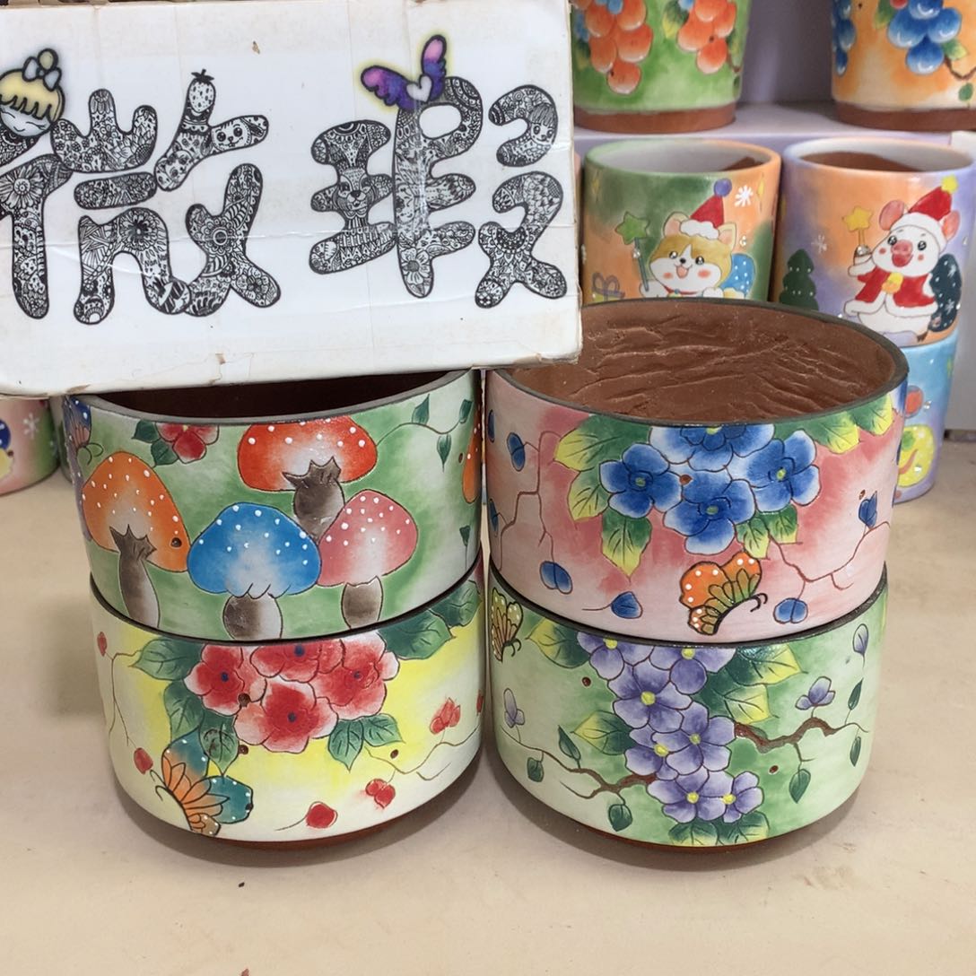 叶*璇福利花盆，手绘花盆瑕疵