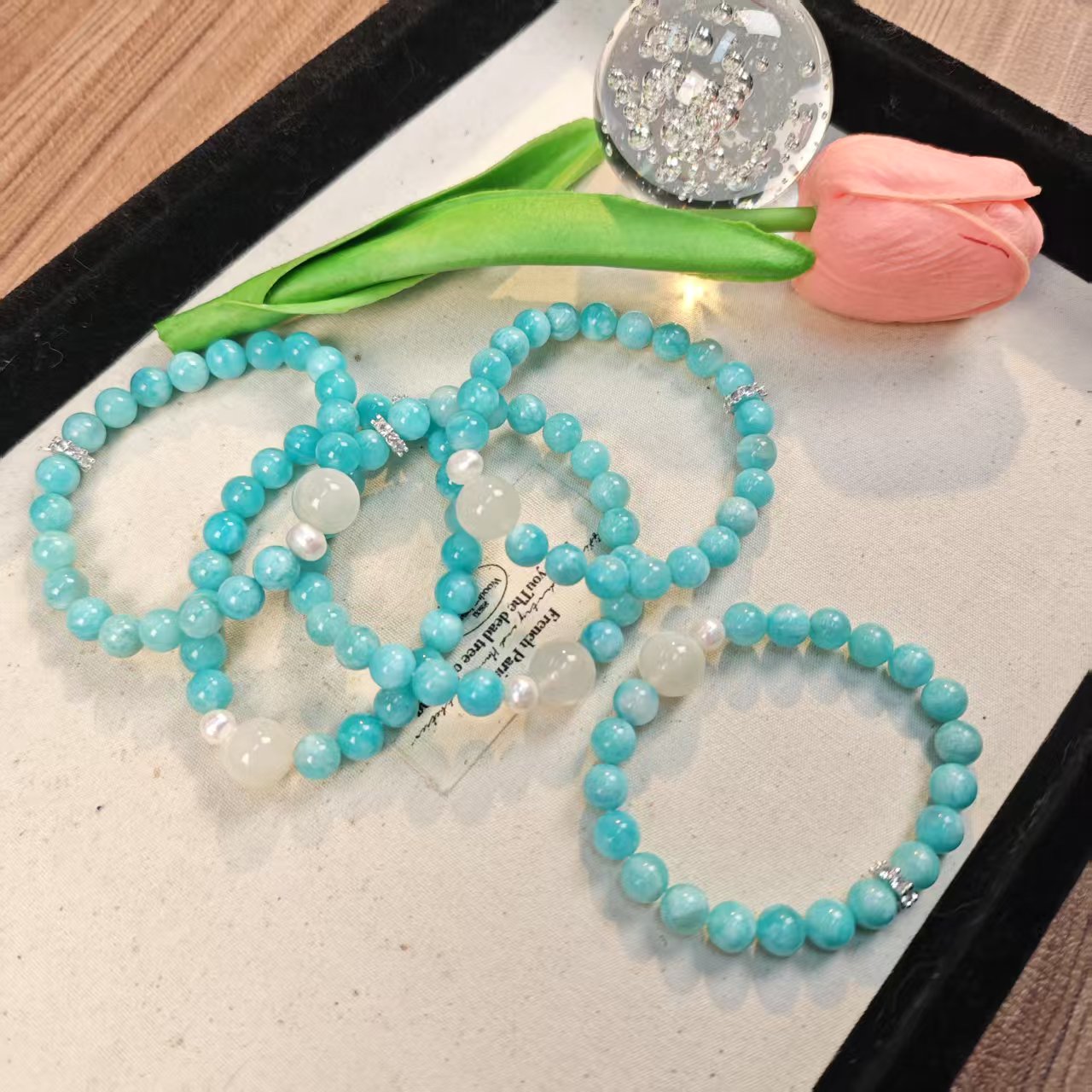 天河石月光珍珠手链8+(多样发其一) DR28