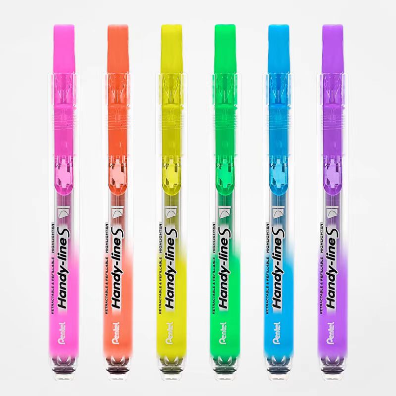 派通SXS15按动荧光笔2只(颜色随机）/直播为准