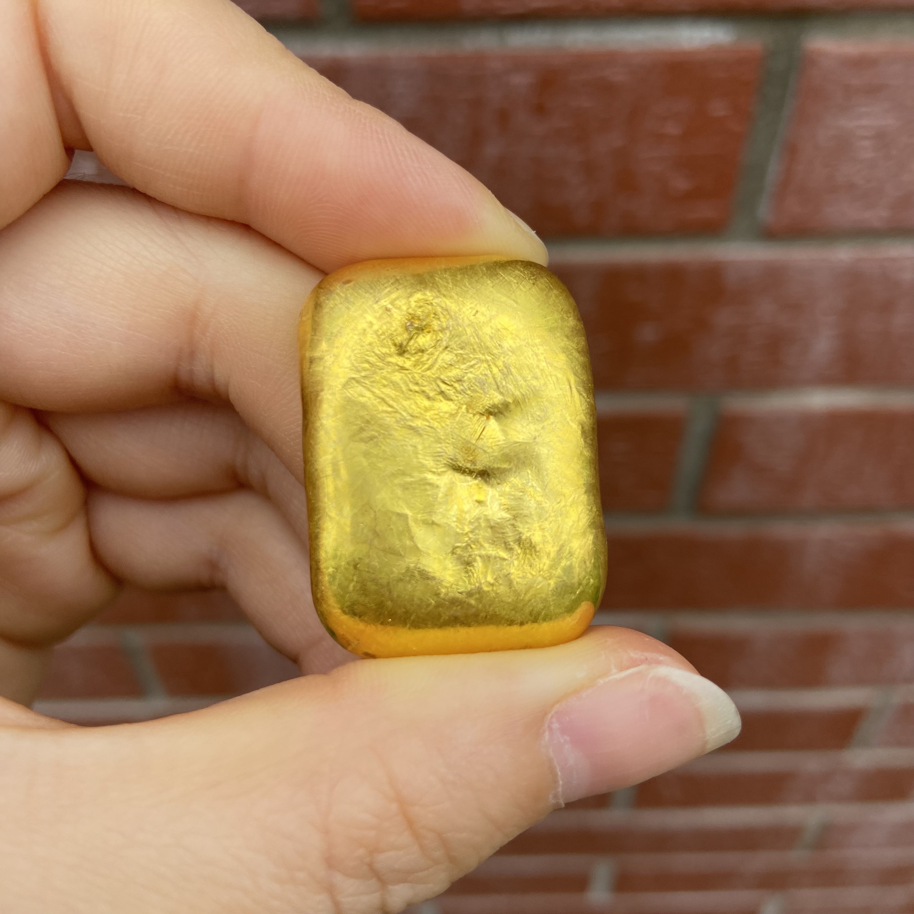 炉内提纯 小方块收藏摆件金色