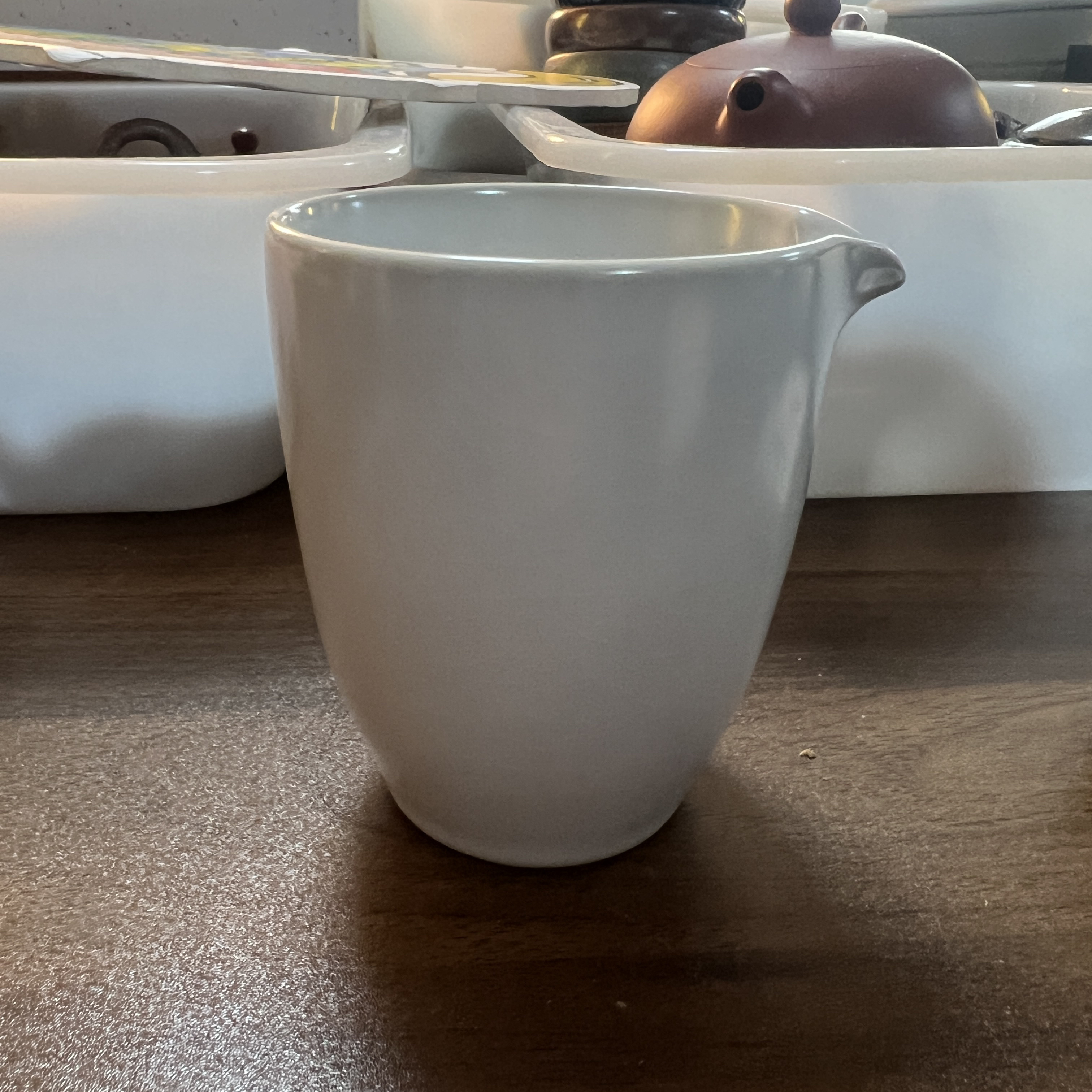 瑕疵！！月白色汝窑公道杯开片