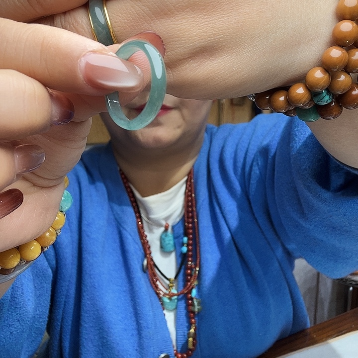 翡翠未镶嵌戒指精工制作指环