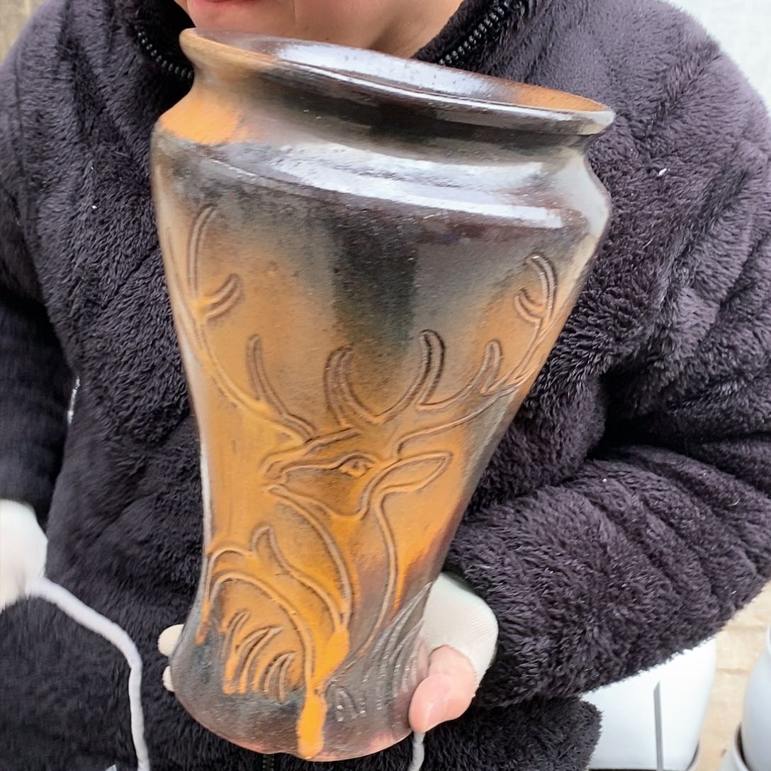 紫砂花盆瑕疵口18高30