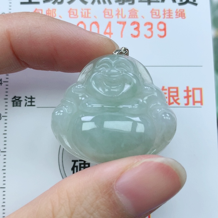 翡翠颈饰银S925镶嵌天然翡翠a货