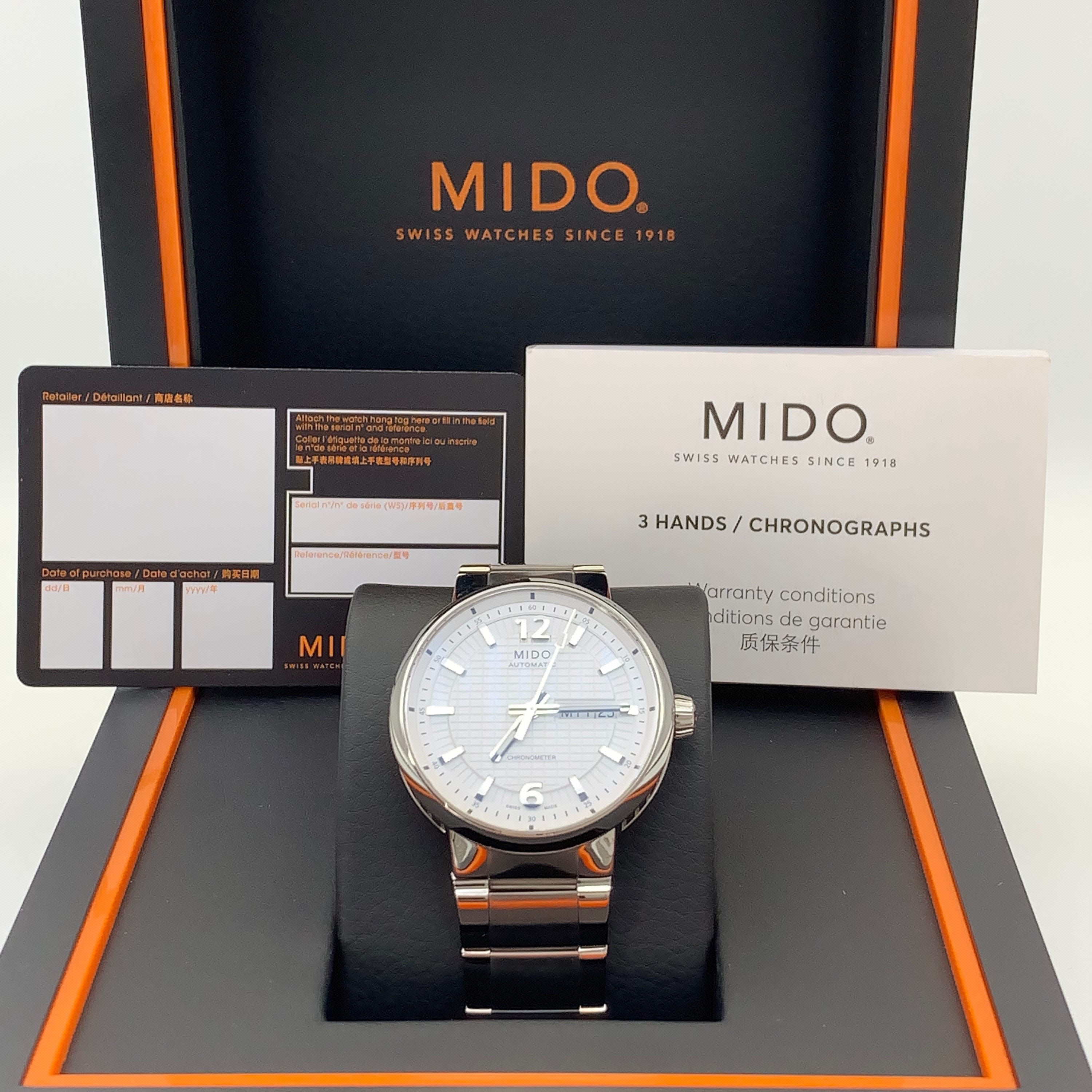 全新未使用 Mido/美度 自动男表M015.431.11.037.00表径39