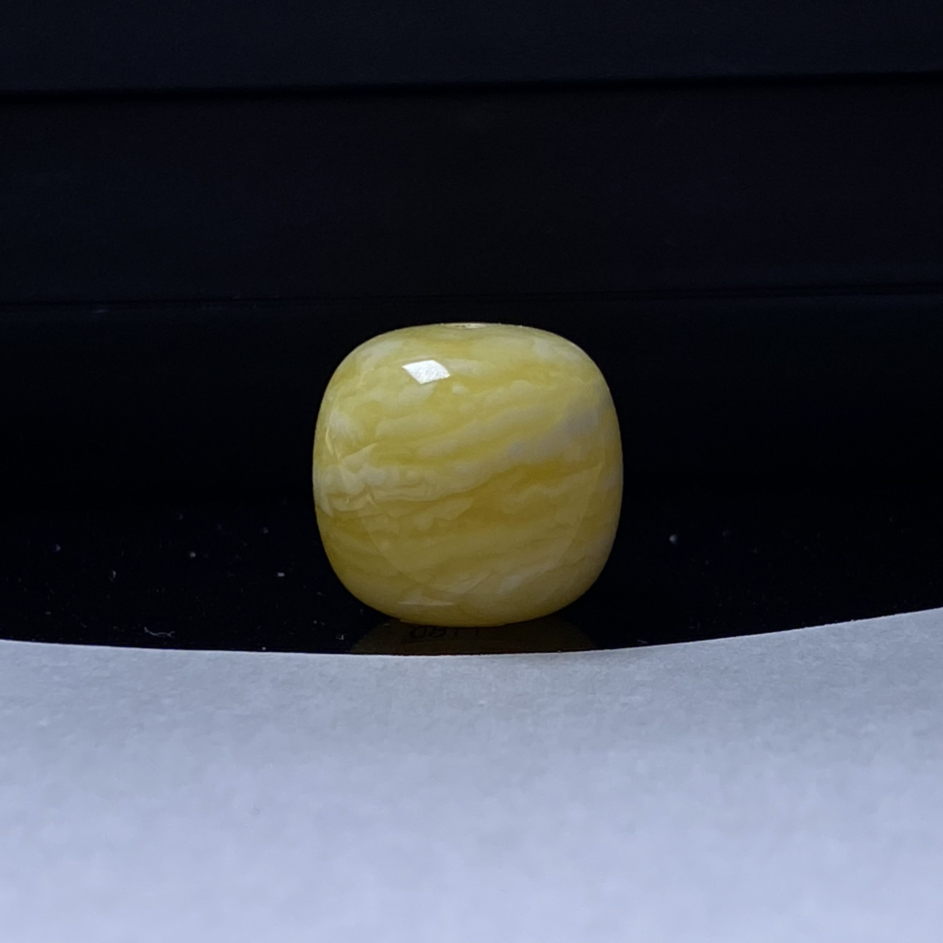 琥珀蜜蜡浓蜡金瓷白顺纹千层虎皮精品老型单珠13.1mm