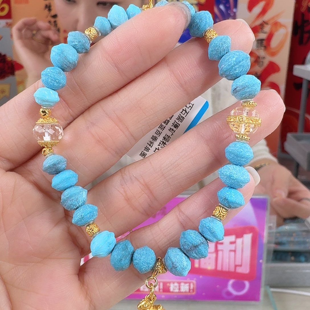 绿松石银S925镀金镶嵌珠宝奇石