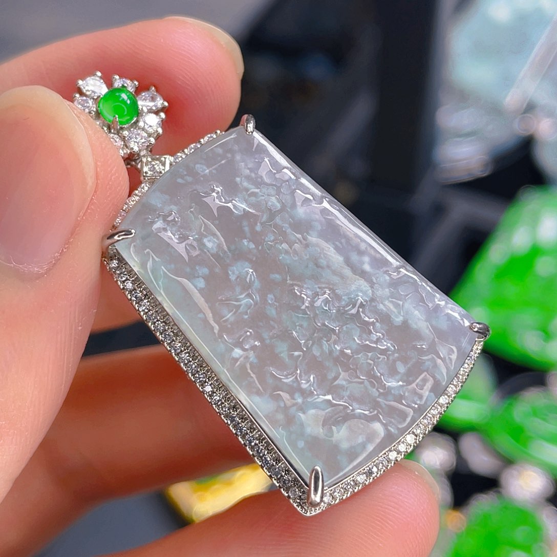 翡翠未镶嵌颈饰天然翡翠镶嵌饰品